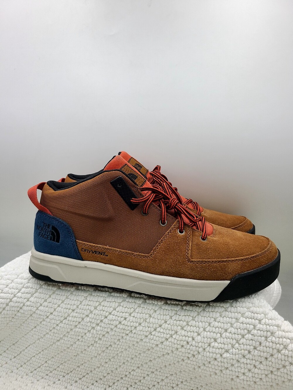 The North Face Men's Brown Suede Chukka Boots with Blue Heel